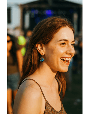 Cercei Festival cu piatra Bleu