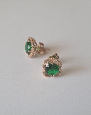 Cercei cu pietricele si piatra Verde