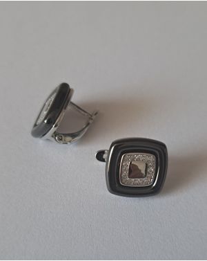 Cercei cu detaliu negru