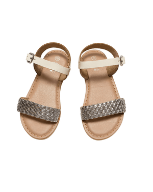 Sandale din piele naturală pentru fete – model cu textură împletită N2501E4003