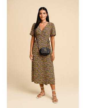 Rochie petrecută cu imprimeu floral – 100% viscoză, 100% vară 24SDP01139