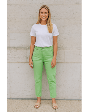 Pantaloni damă verde lime – lejeri și comozi 25ALN11013