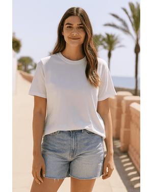 Tricou alb cu imprimeu spate – 100% bumbac N2501A2013