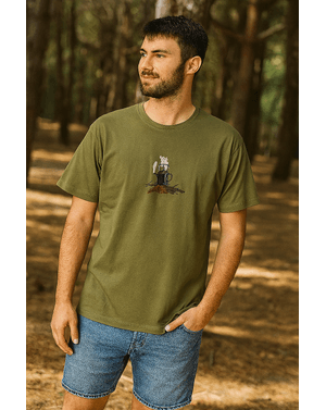 Tricou verde cu imprimeu camping – 100% bumbac N2501A2011