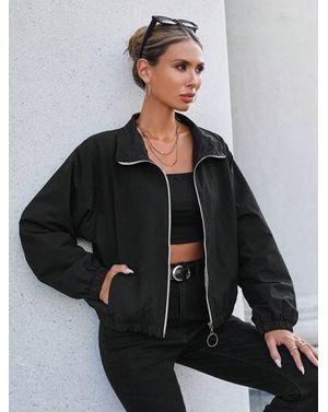 Geacă scurtă cu fermoar și croi lejer 25MEX11014