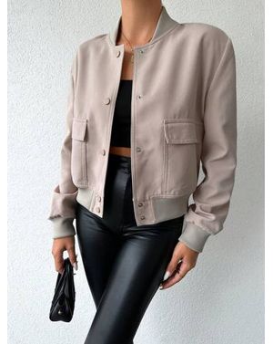 Geacă scurtă tip bomber cu buzunare frontale 25MEX11017