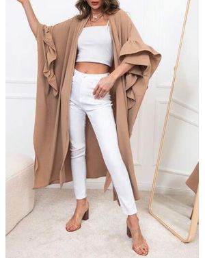 Kimono lung cu volane și croi fluidv 25MEX11020