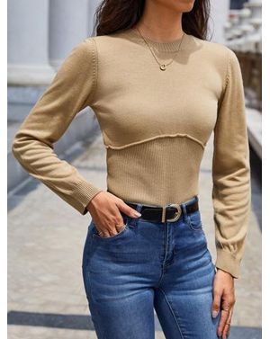 Pulover mulat cu detaliu de design sub bust 25MEX11023