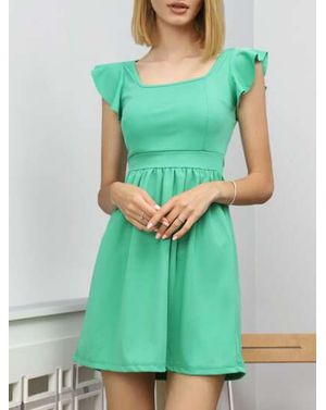 Rochie scurtă verde cu mâneci fluture – Mint Charm 25MEX11044