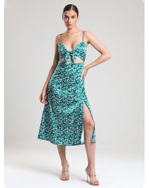 Rochie midi cu decupaje și imprimeu floral – Wild Bloom 25MEX11046
