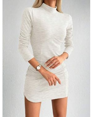 Rochie mini cu guler înalt și mâneci lungi – Clean Statement 25MEX11058