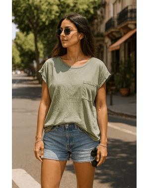 Tricou relaxed fit din bumbac – esențialul urban de vară 24KKW09003
