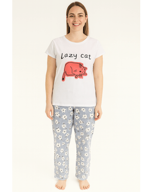 Pijama din bumbac „Lazy Cat” 25MUR20004