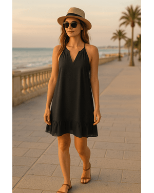 Rochie lejeră de vară din voal, croi evazat, 100% poliester N2417D9002