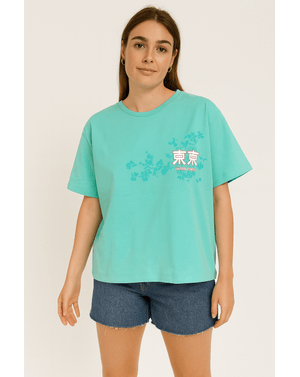 Tricou oversize din bumbac cu imprimeu N2501A2019