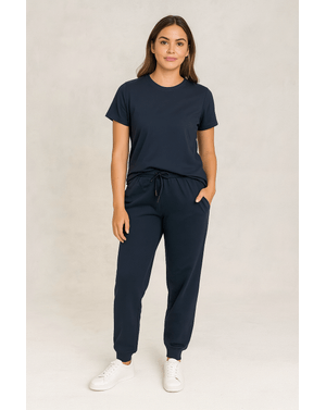 Pantaloni jogger din 100% bumbac cu manșete elastice N250110001