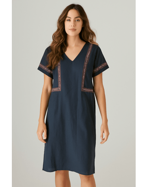 Rochie din 100% bumbac cu broderie boho N241725001