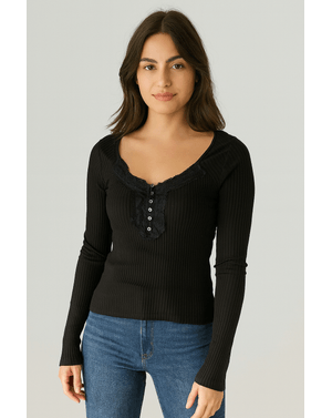 Bluză Urban Outfitters – 100% bumbac, detalii cu dantelă N250102002