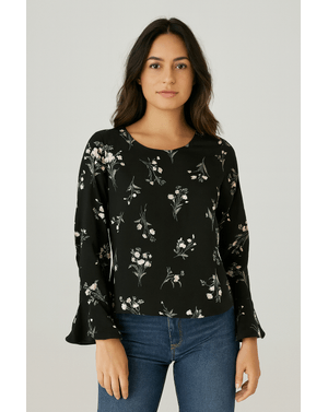 Bluză cu imprimeu floral – 100% poliester N241763001