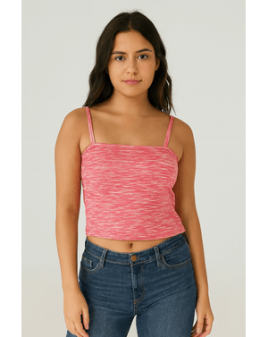 Top roz cropped – 94% bumbac, 6% elastan 24POS56216