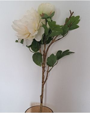 Fir artificial decorativ Bujor Alb
