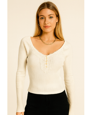 Bluză Urban Outfitters cu dantelă decorativă – 100% Bumbac N250102003