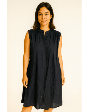Rochie lejeră fără mâneci, închisă cu nasturi – 100% Bumbac N2417J0003