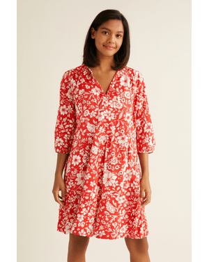 Rochie vaporoasă cu imprimeu floral – 100% vâscoză N250129008
