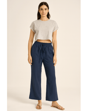 Pantaloni largi de vară din 100% bumbac – lejeri, comozi și versatili N2501G2001