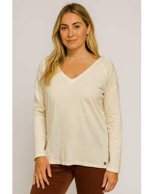 Bluză casual din bumbac 100% cu decolteu în V N2417E7001