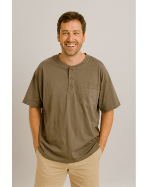 Tricou Henley din 100% bumbac – casual și confortabil N250658001