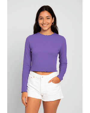 Bluză damă din tricot subțire cu volane la guler 24SDP01057