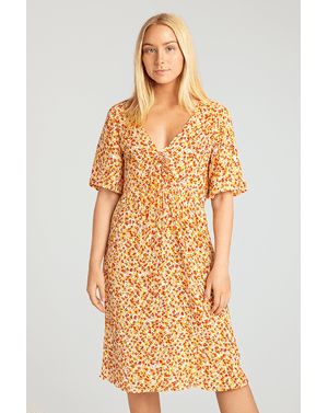 Rochie midi vaporoasă cu imprimeu floral 24SDP01135