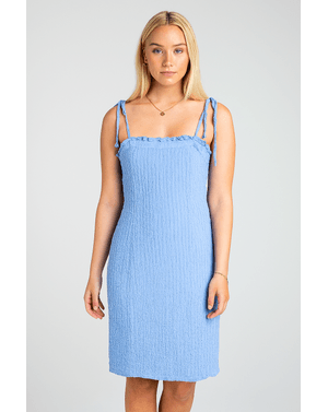 Rochie dreaptă cu bretele subțiri și textură creponată 24SDP01144