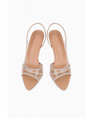 Sandale slingback cu barete transparente și strasuri 25MEX12001