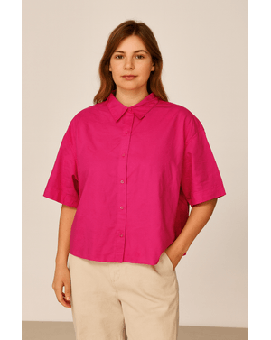 Cămașă oversize cu mânecă scurtă – 100% bumbac N2501F9017