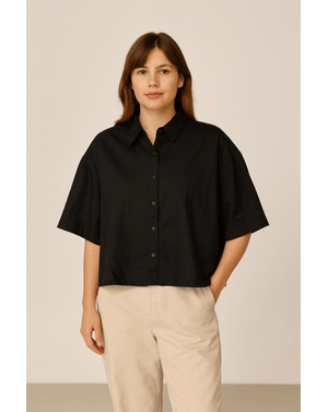 Cămașă oversize cu mânecă scurtă – 100% vâscoză N2501F9018