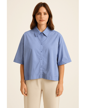 Cămașă oversize cu mânecă scurtă – 100% vâscoză N2501F9019