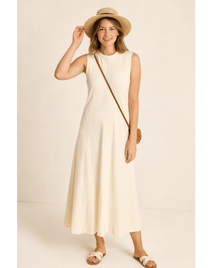 Rochie midi fără mâneci din bumbac 100% N250306006
