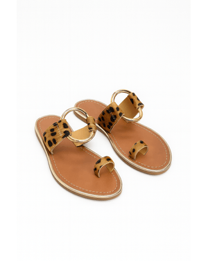 Sandale Ravel din piele naturală cu imprimeu leopard și detaliu metalic N250410002