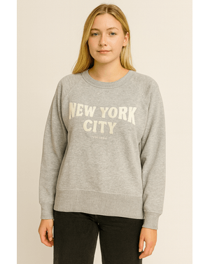 Bluza din bumbac 100% cu imprimeu „New York City” N250428009