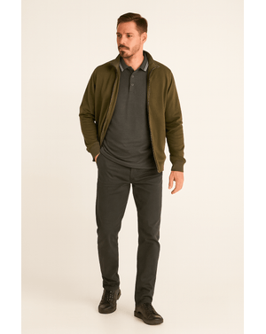 Tricou Polo Casual cu Dungi Contrastante – Mix de Bumbac și Poliester 25OFF07001