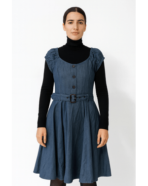Rochie cu curea, 100% bumbac N250115001