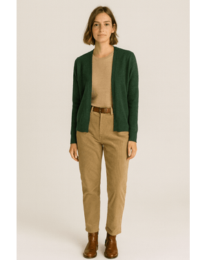 Cardigan verde din bumbac și lână 25MKF04001