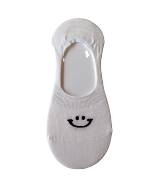 Sosete scurte albe Smiley Face
