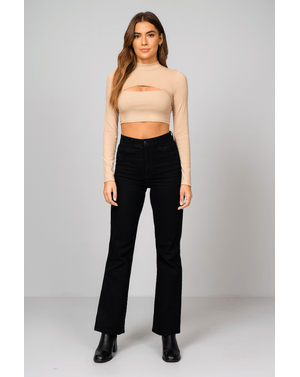 Bluza crop cu maneci lungi 25TEK03020