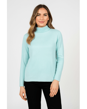 Pulover tricotat cu guler intors si fante laterale 25MKF02154