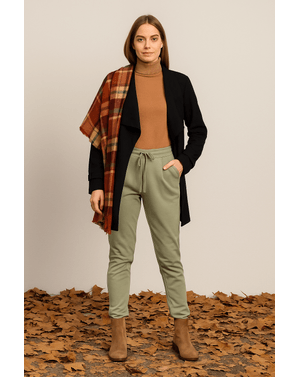 Pantaloni casual cu buzunare si elastic in talie 24MAY16107