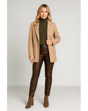Pantaloni drepti cu talie inalta 24MAB02019