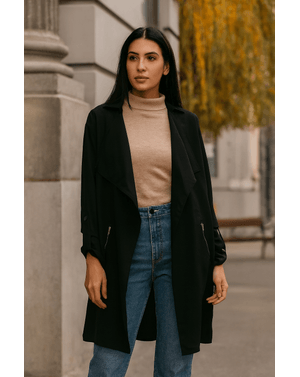 Blazer DOCA cu maneci ajustabile si fermoar metalic la buzunare 22MNB02003